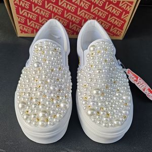 Custom wedding Classic slip on Vans